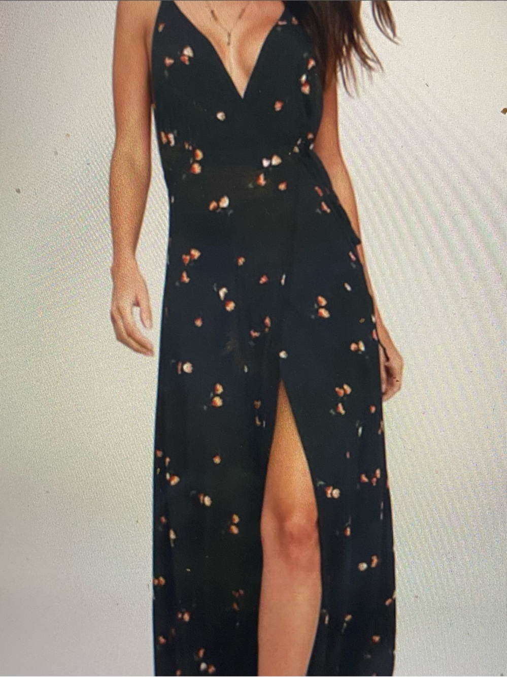 Capulet Black Maxi Dress with Orange Floral Print